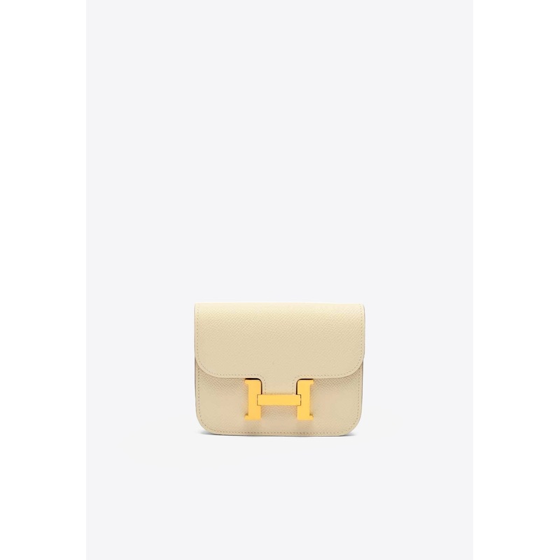 Constance Slim Wallet in Craie Veau Epsom with Gold Hardware