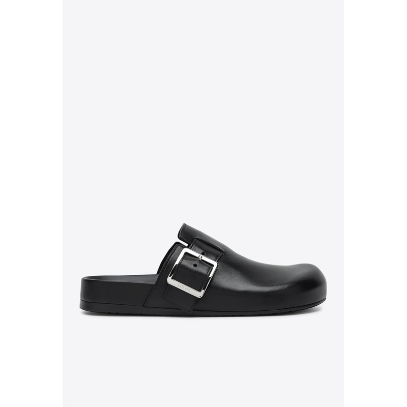 Ease Buckle Leather Clogs