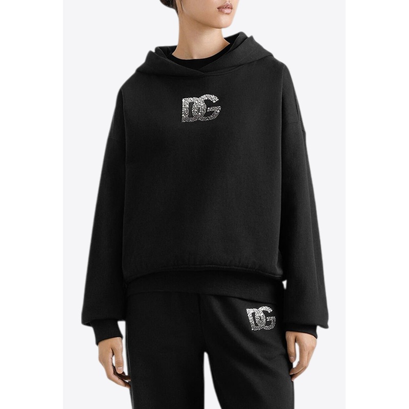 Embellished DG Logo Hooded Sweatshirt