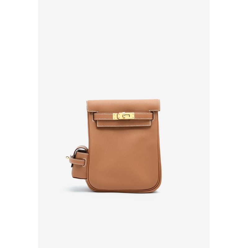 Kelly Jump Backpack in Gold Swift Leather with Gold Hardware