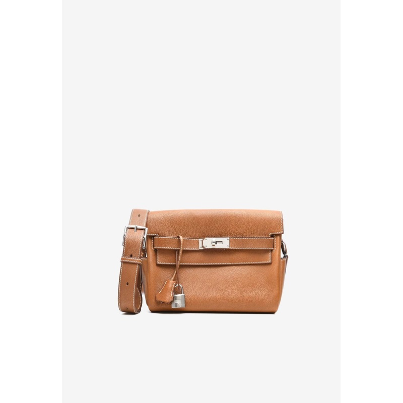 Kelly Messenger PM in Fauve Barenia Leather with Palladium Hardware
