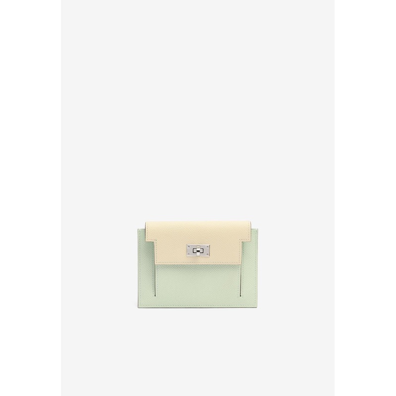 Kelly Pocket Compact Wallet in Tri-Color Epsom with Palladium Hardware
