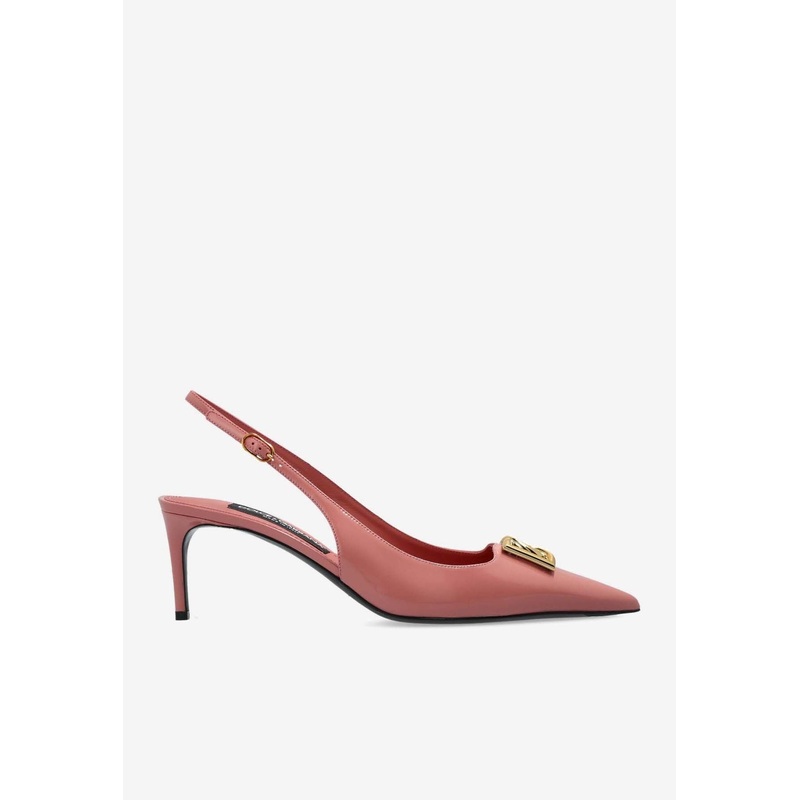 Lollo 60 Polished Leather Slingback Pumps