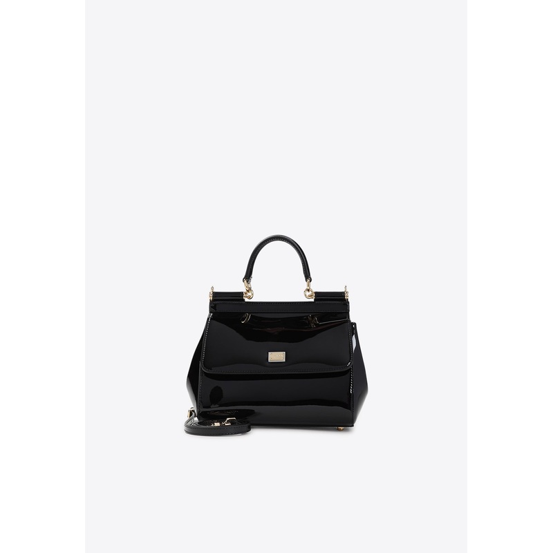 Medium Sicily Patent Leather Top Handle Bag