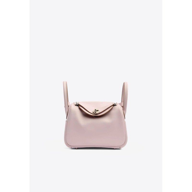 Mini Lindy 20 Verso in Mauve Pale and Gold Swift Leather in Palladium Hardware