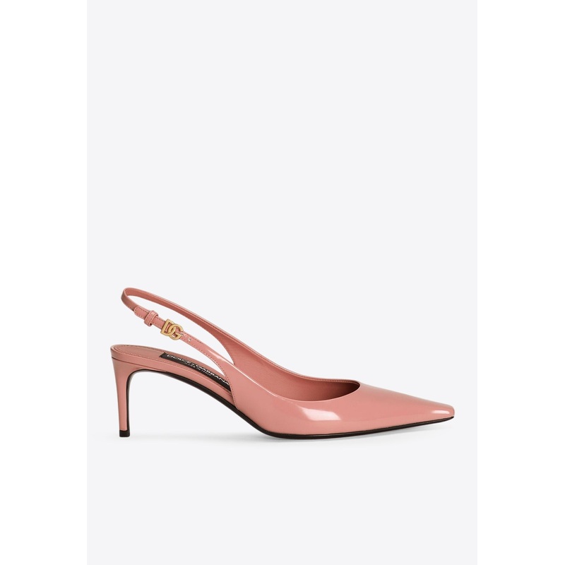 Mun 90 Polished Leather Slingback Pumps