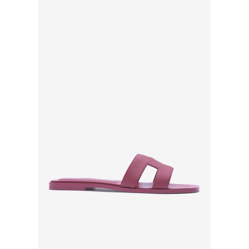 Oran H Cut-Out Sandals in Epsom Leather