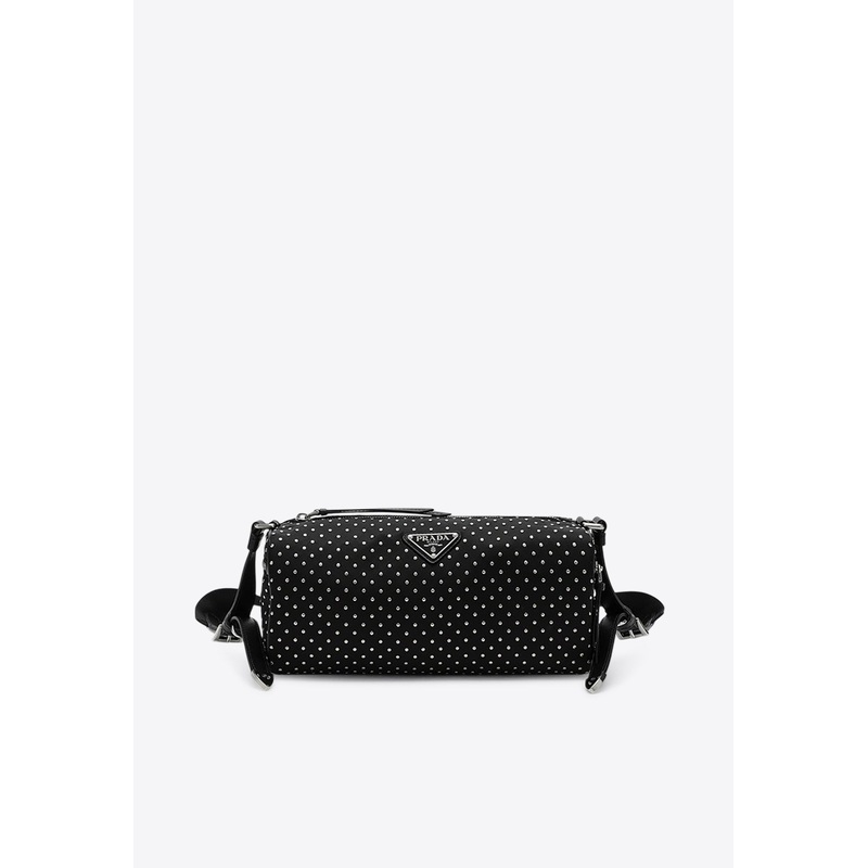 Re-Nylon Studded Shoulder Bag