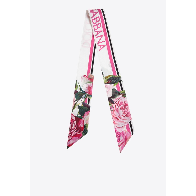Rose Print Twill Headscarf
