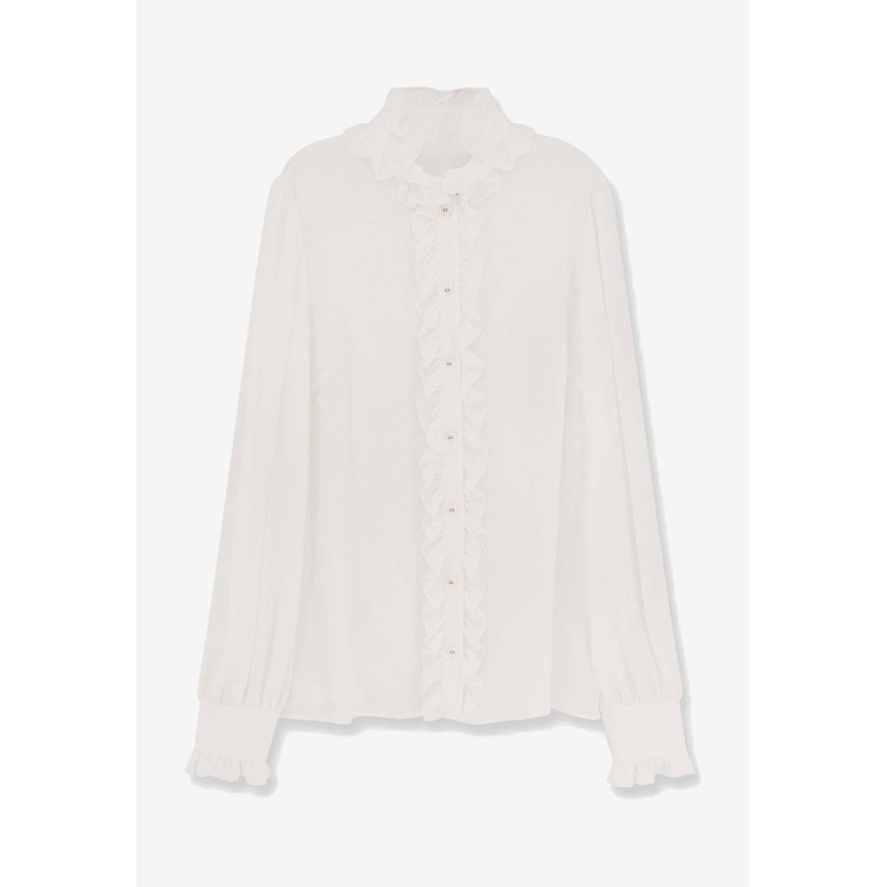 Silk Crewneck Long-Sleeved Shirt