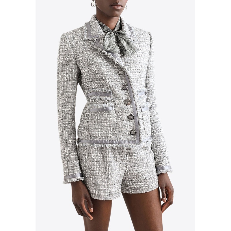 Single-Breasted Lam Boucl Jacket