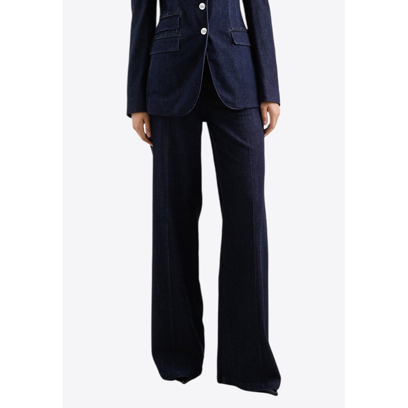 Wide-Leg Denim Pants