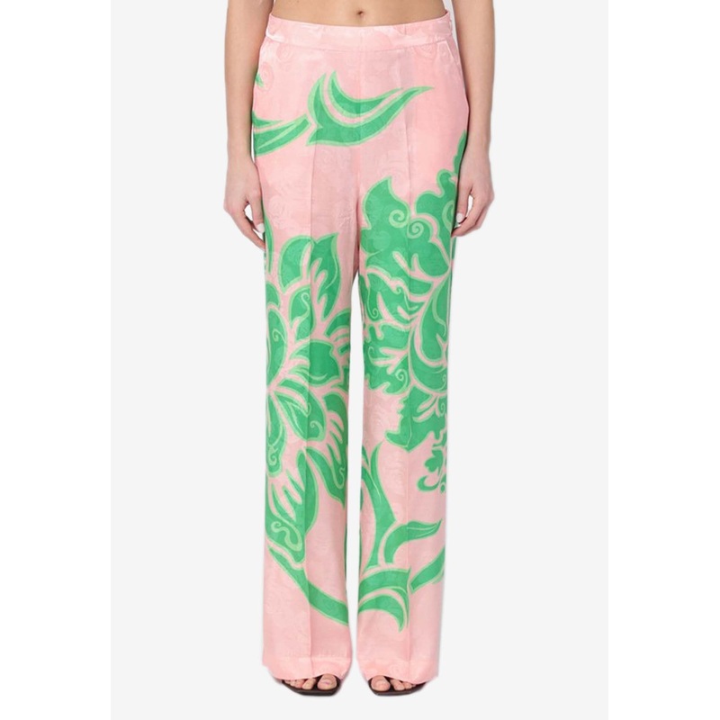 Wide-Leg Printed Pants