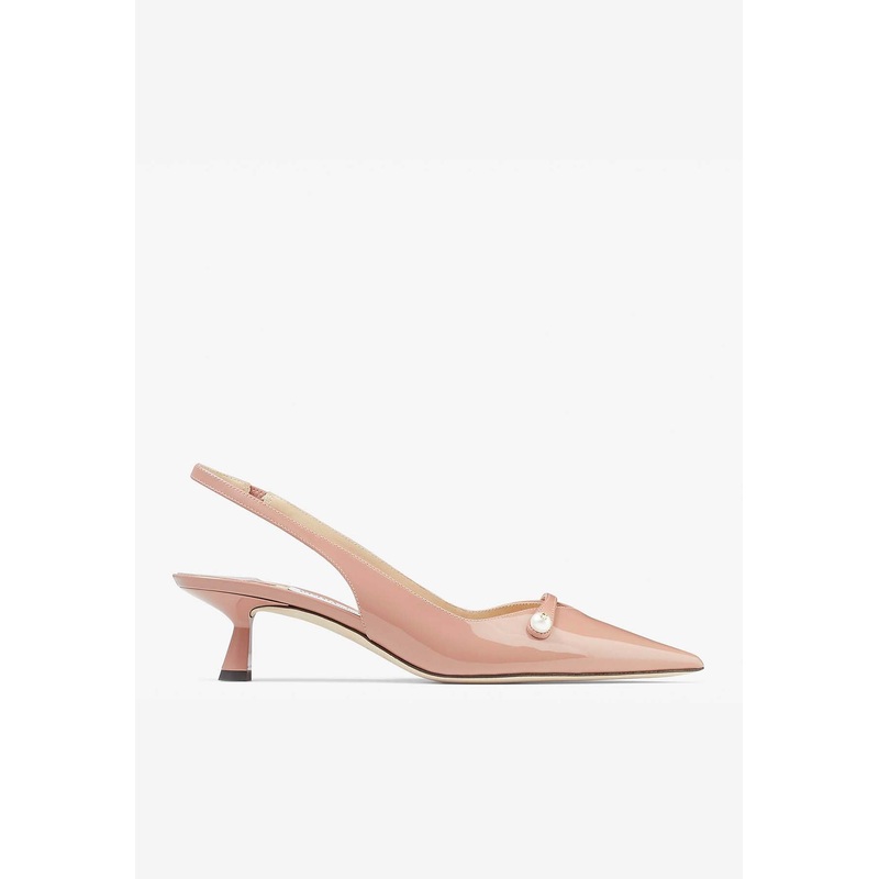 Amita 45 Slingback Pumps in Patent and Nappa Leather