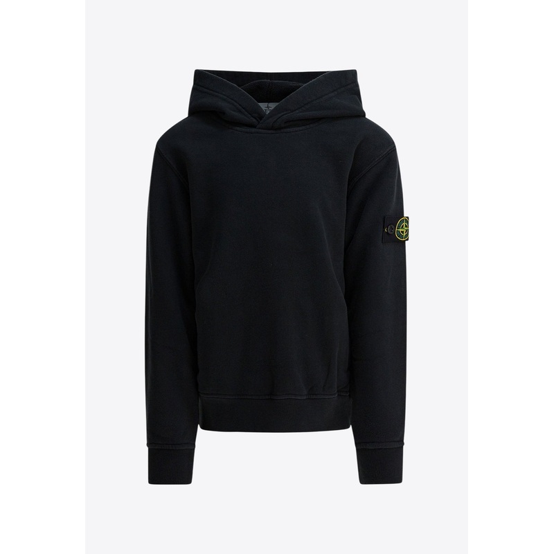 Boys Logo Patch Hooded Sweatshirt
