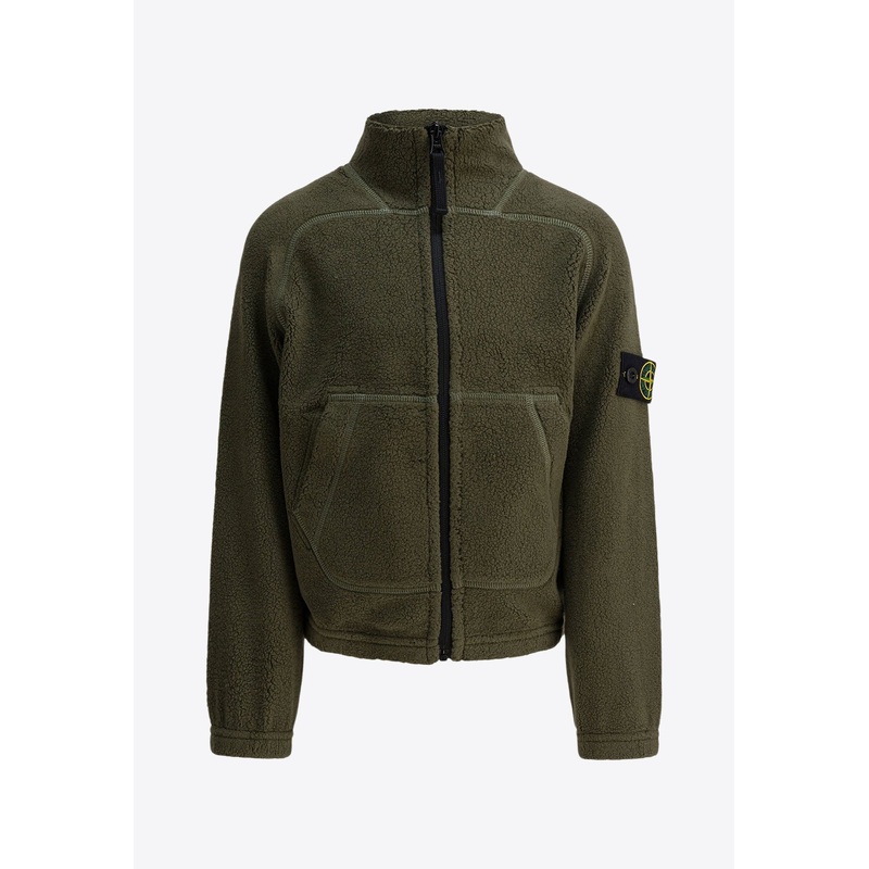 Boys Logo Patch Zip-Up Sweatshirt