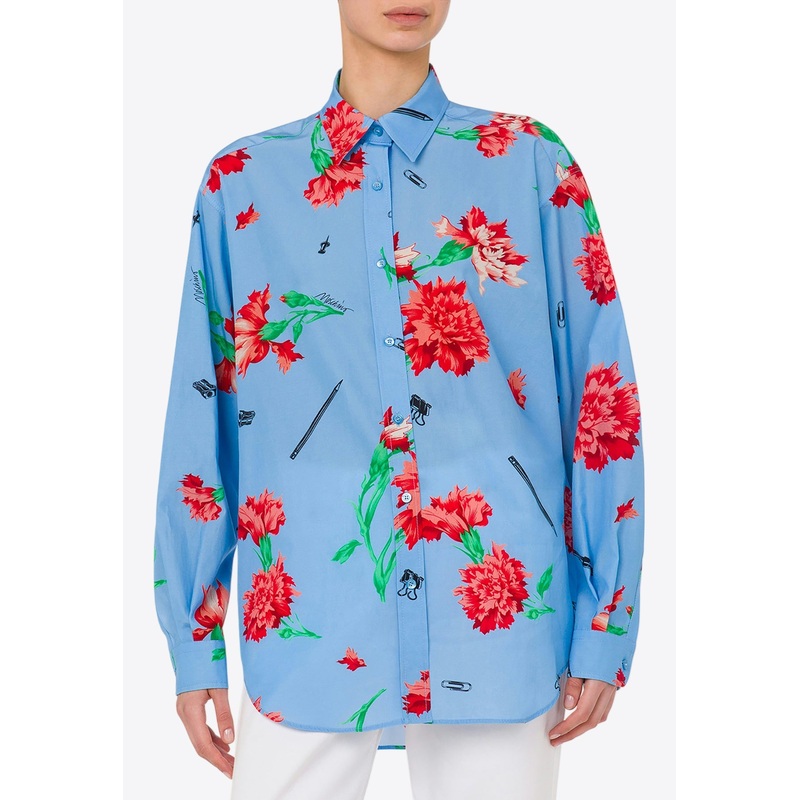 Carnation Print Canvas Shirt