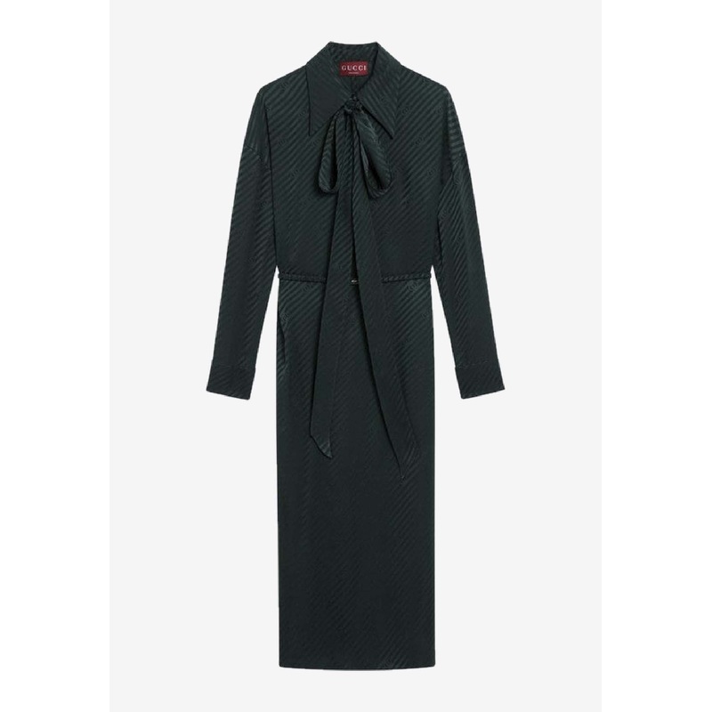GG Jacquard Silk Wrap Dress