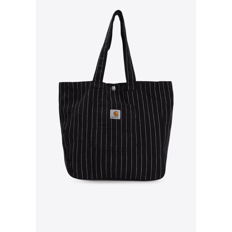 Hendry Pinstriped Canvas Tote Bag