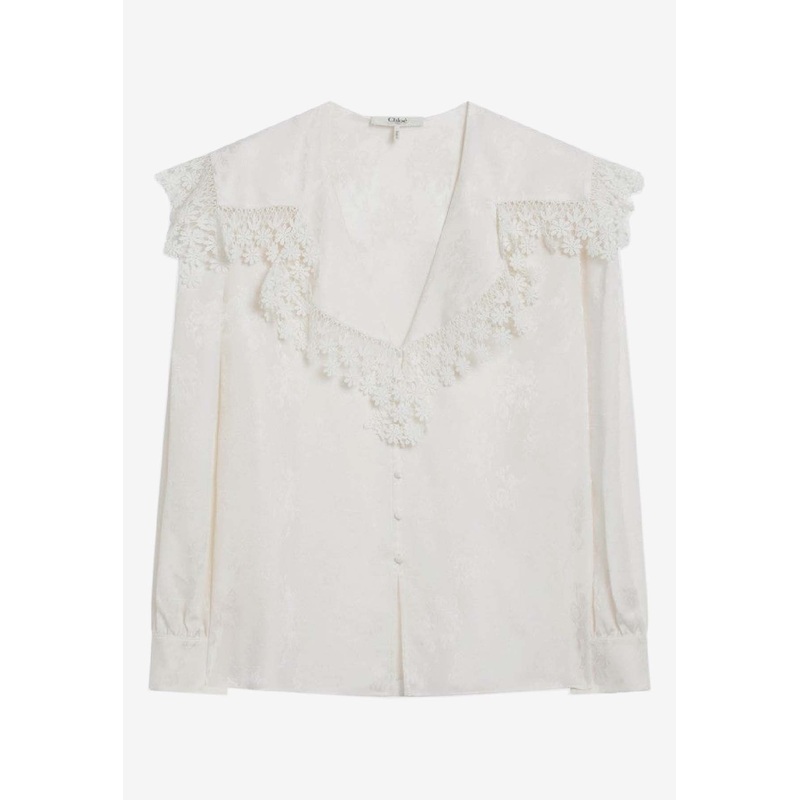 Lace-Trimmed Blouse