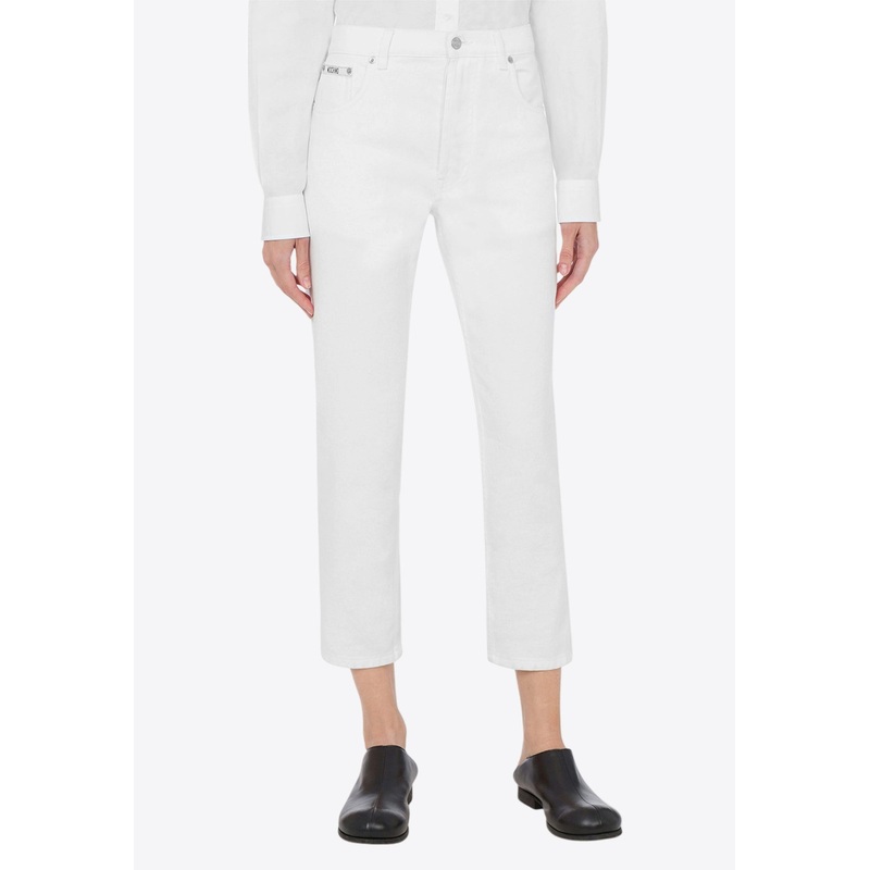 Logo Patch Cropped Jeans