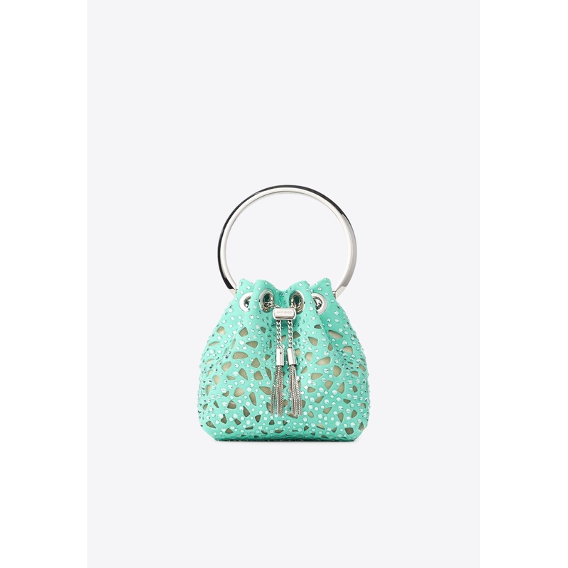 Micro Bon Bon Crystal Suede Bucket Bag
