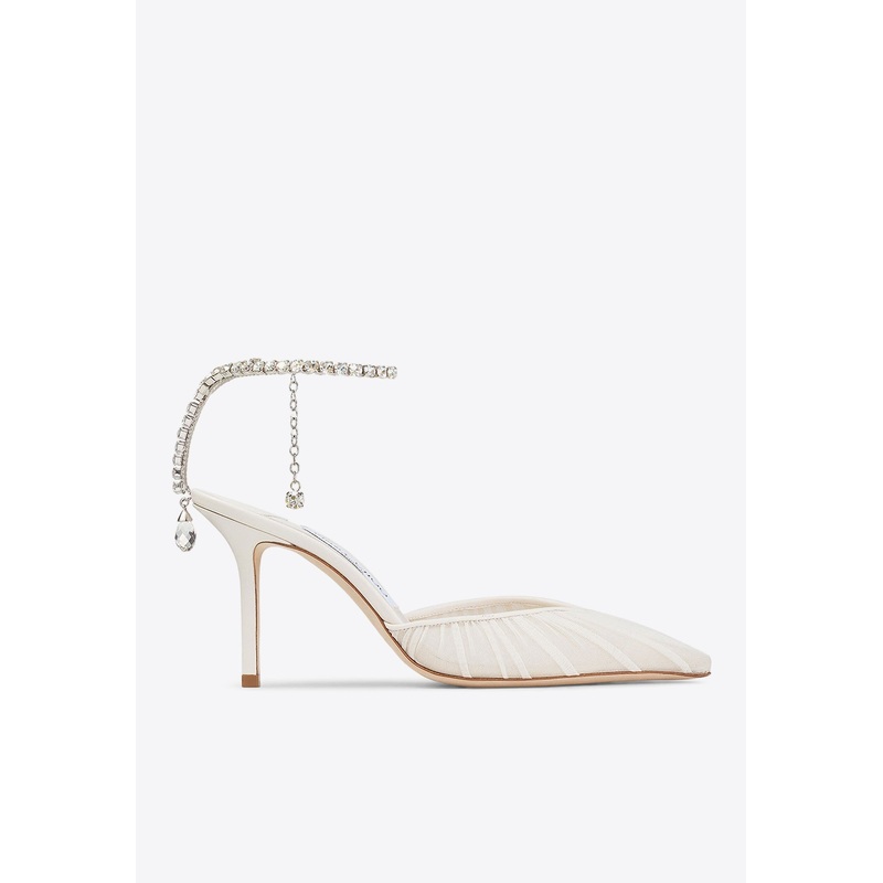 Saeda 85 Crystal Embellished Mesh Pumps