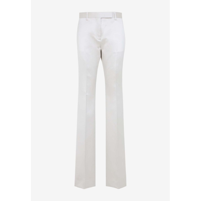 Straight-Leg Satin Tailored Pants
