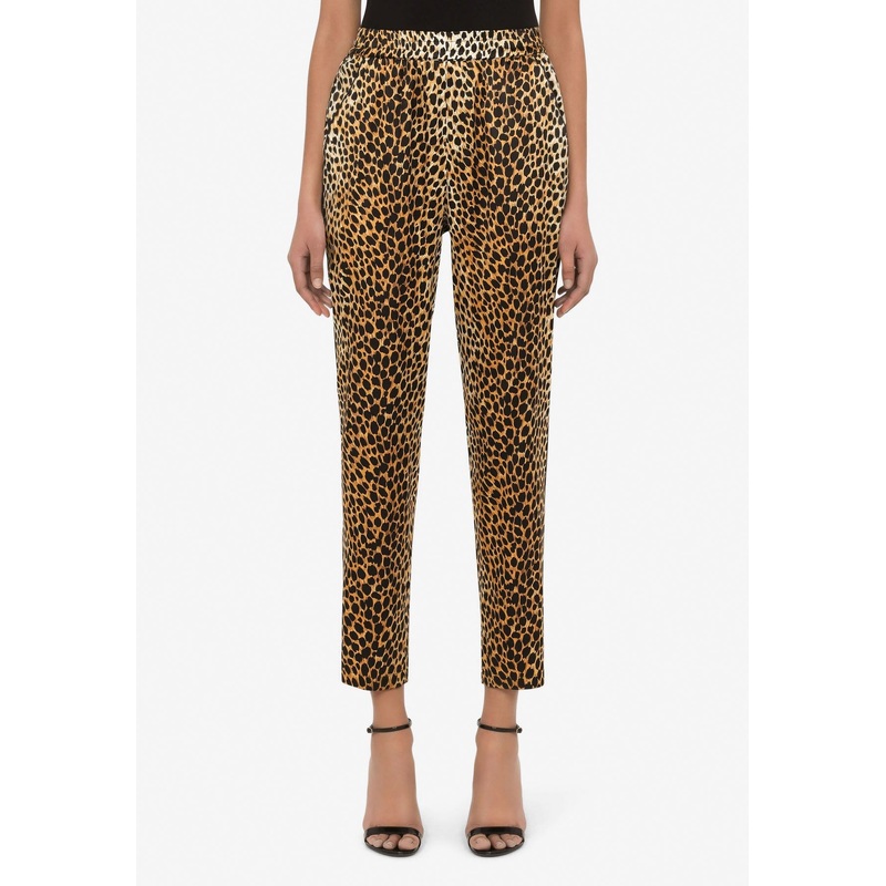 Animal Print Pajama Pants in Satin