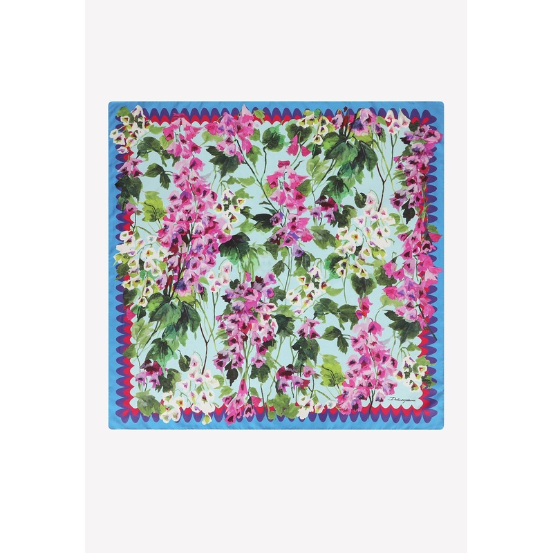 Bluebell Print Silk Scarf