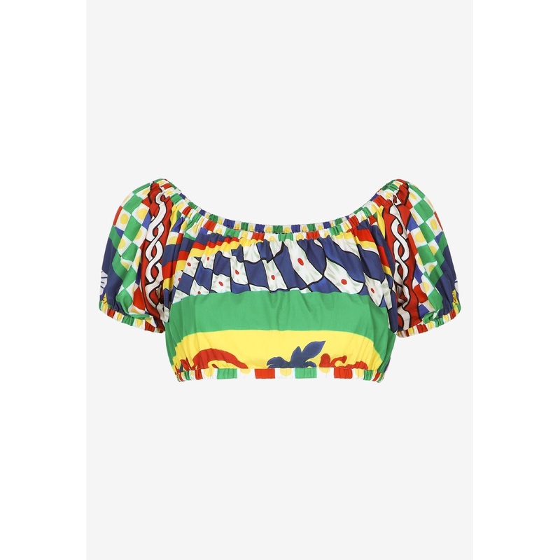 Carretto Print Cropped Top
