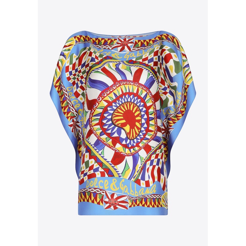 Carretto Print Silk Top