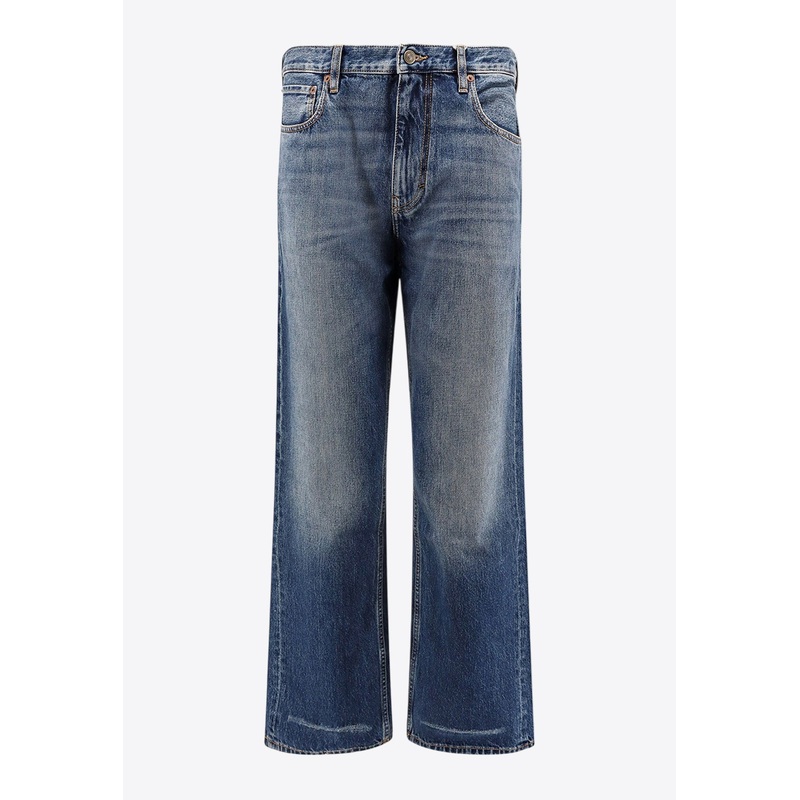 Chez Logo Faded Jeans