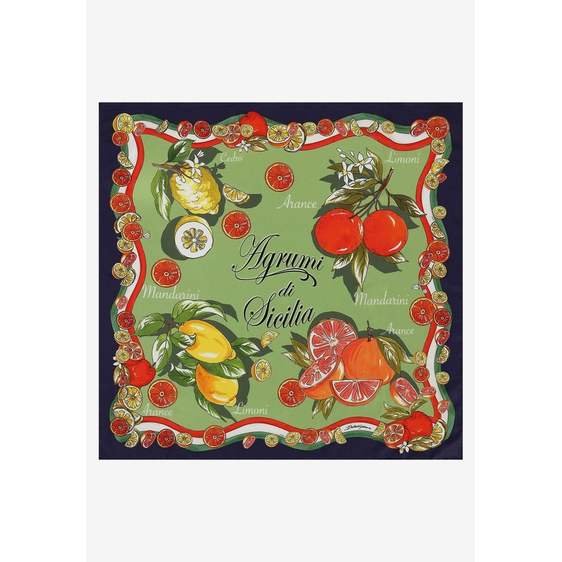 Citrus Print Silk Scarf