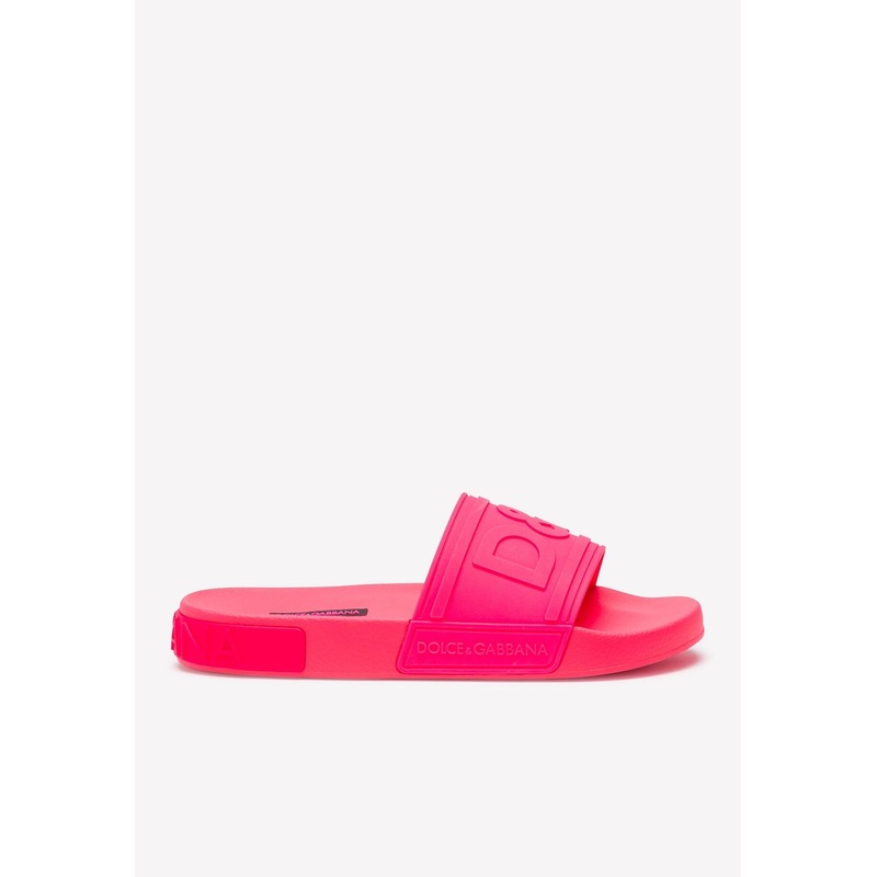 D&G Logo Fluorescent Rubber Beach Slides