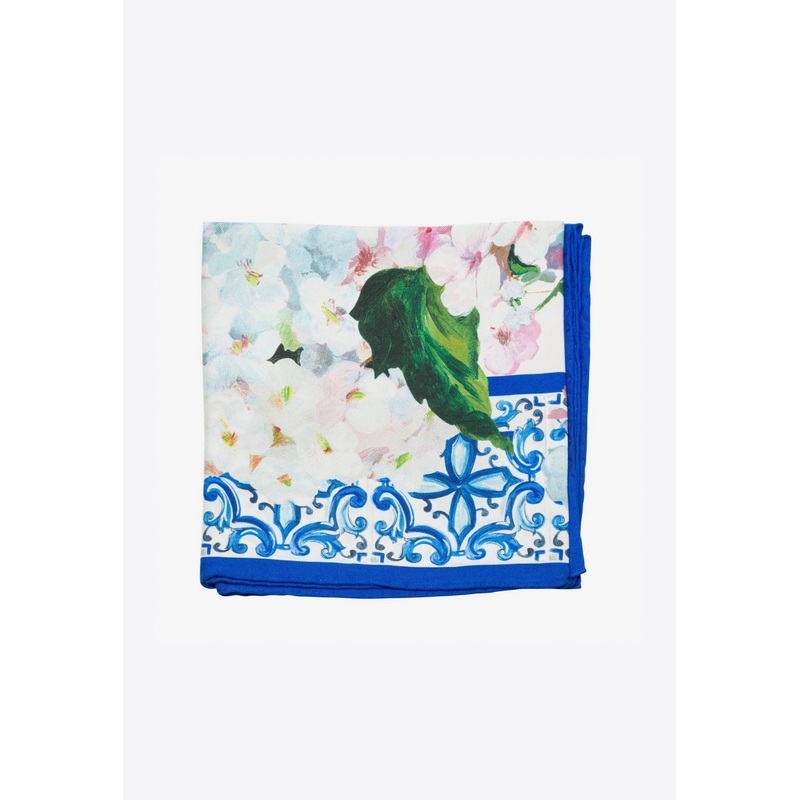 Floral Print Silk Foulard