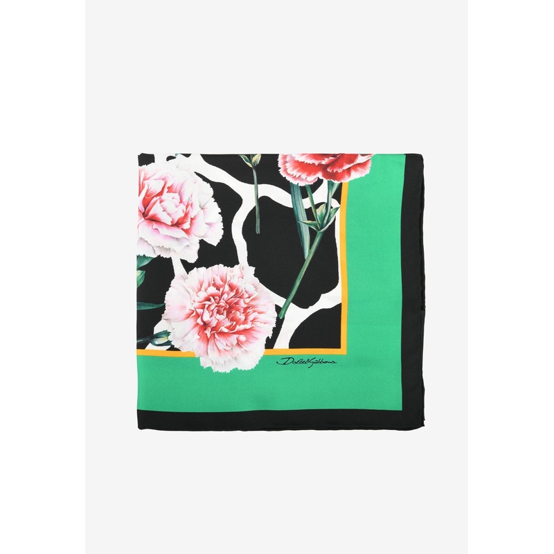 Floral Print Silk Twill Scarf