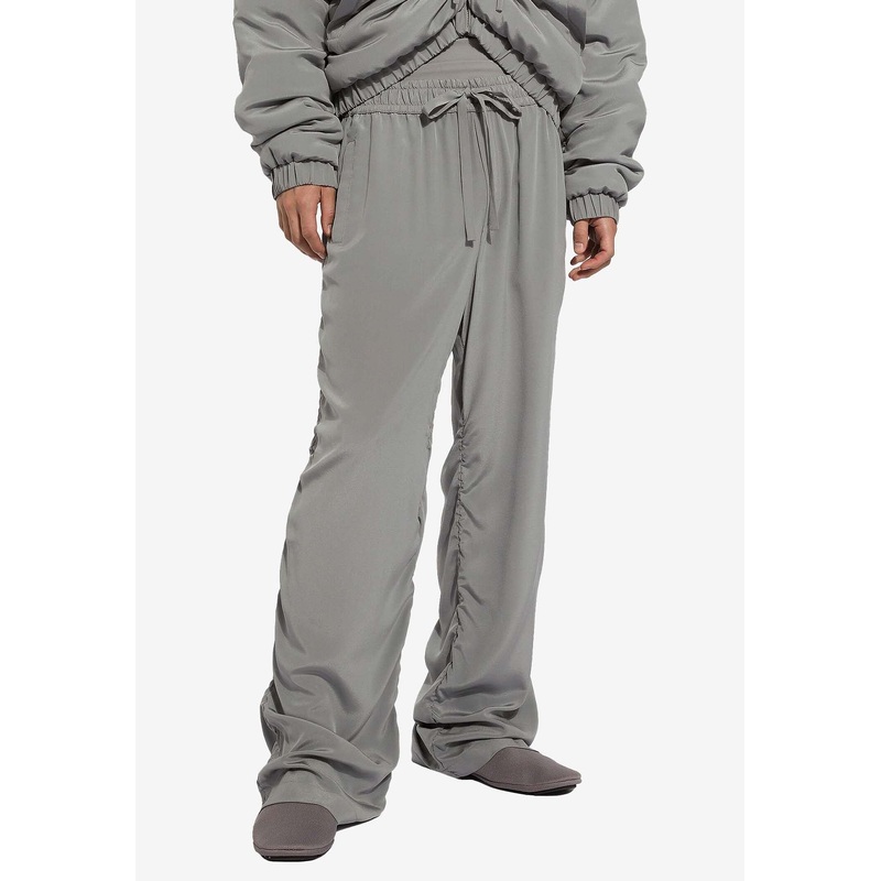 Gathered Silk Track Pants