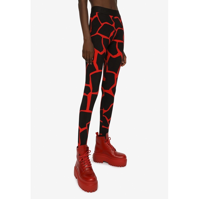 Giraffe-Print Jersey Leggings
