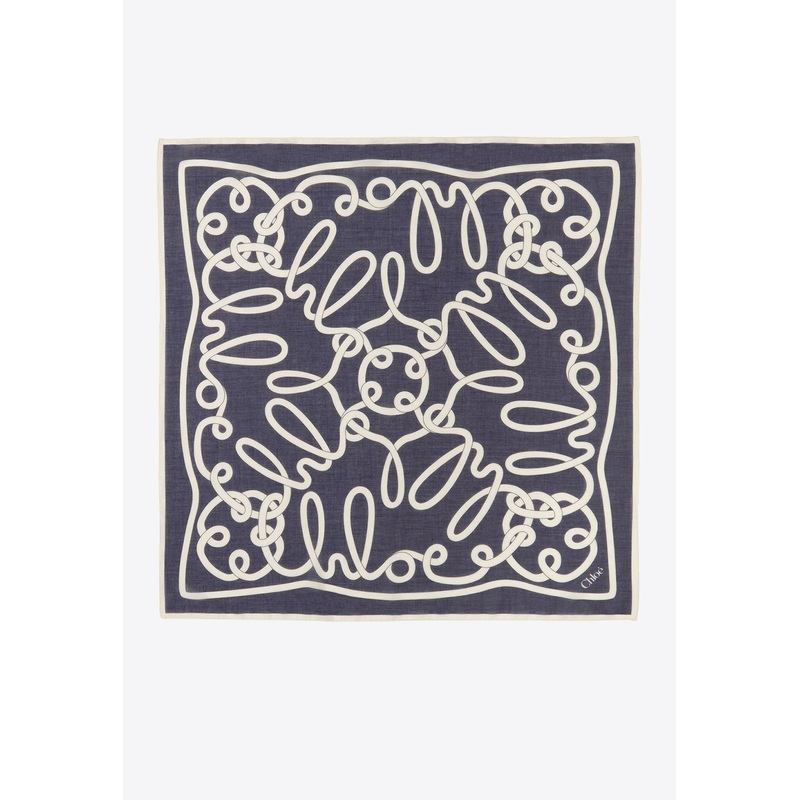 Iconic Logo Print Square Scarf