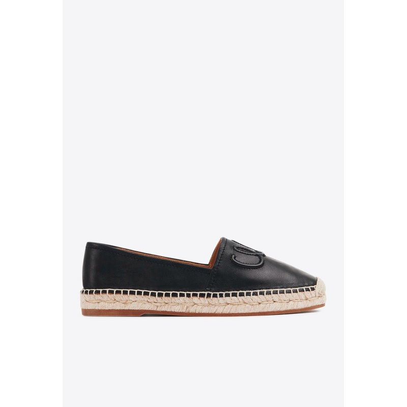 Isla Logo Leather Espadrilles