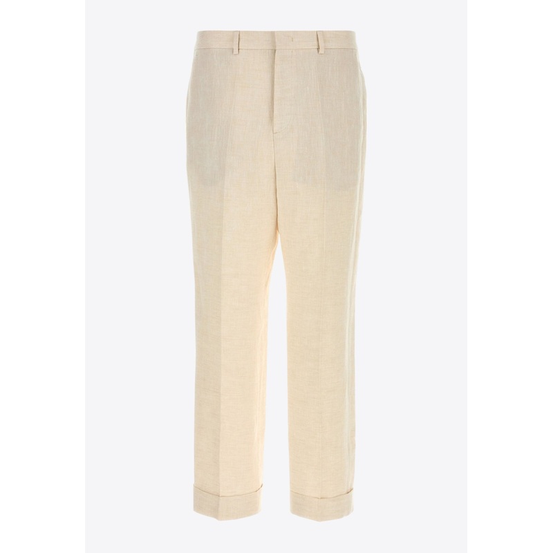 Linen Straight-Leg Pants