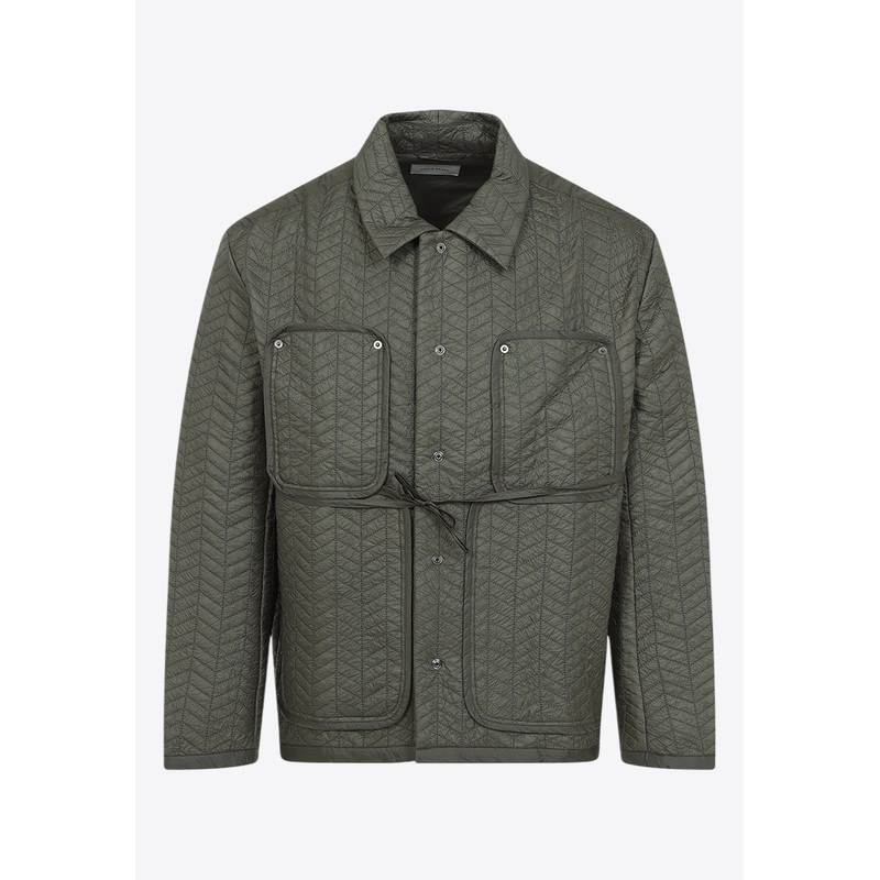 Quilted Overshirt with String Belt