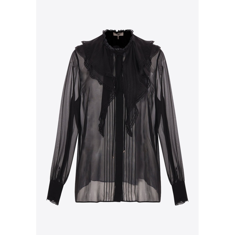 Sheer Georgette Ruffled Shirt
