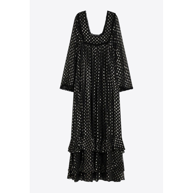 Silk Ruffled Maxi Dress