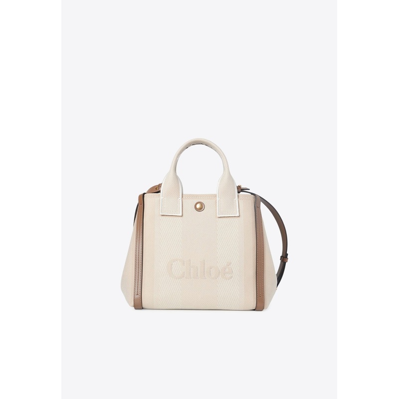 Small Raised Logo Canvas Tote Bag