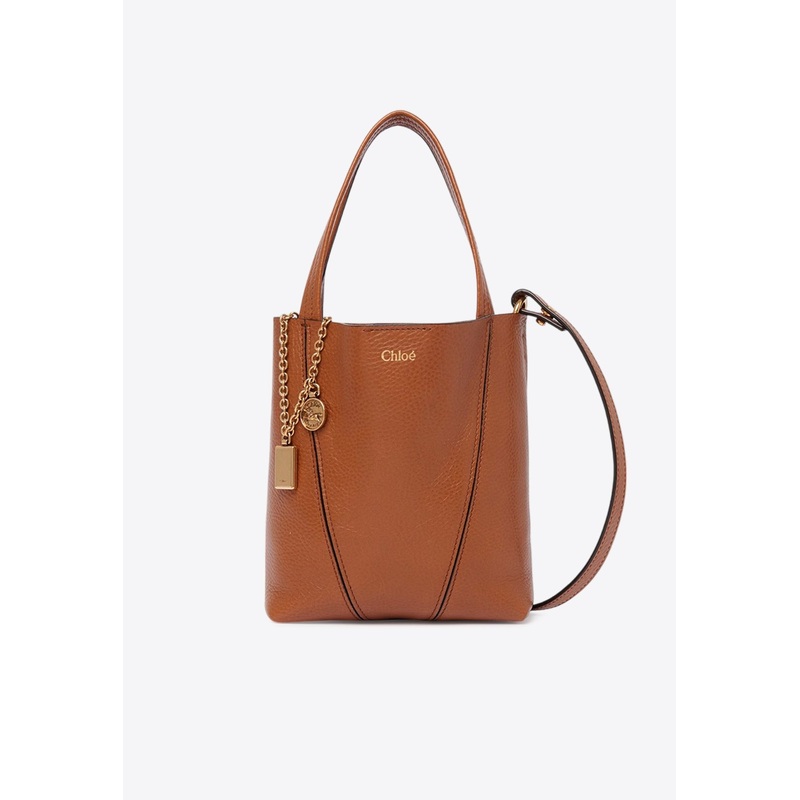 Small Spin Grained Leather Shoulder Bag