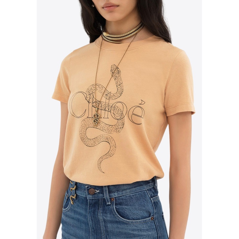 Snake Print Logo T-shirt