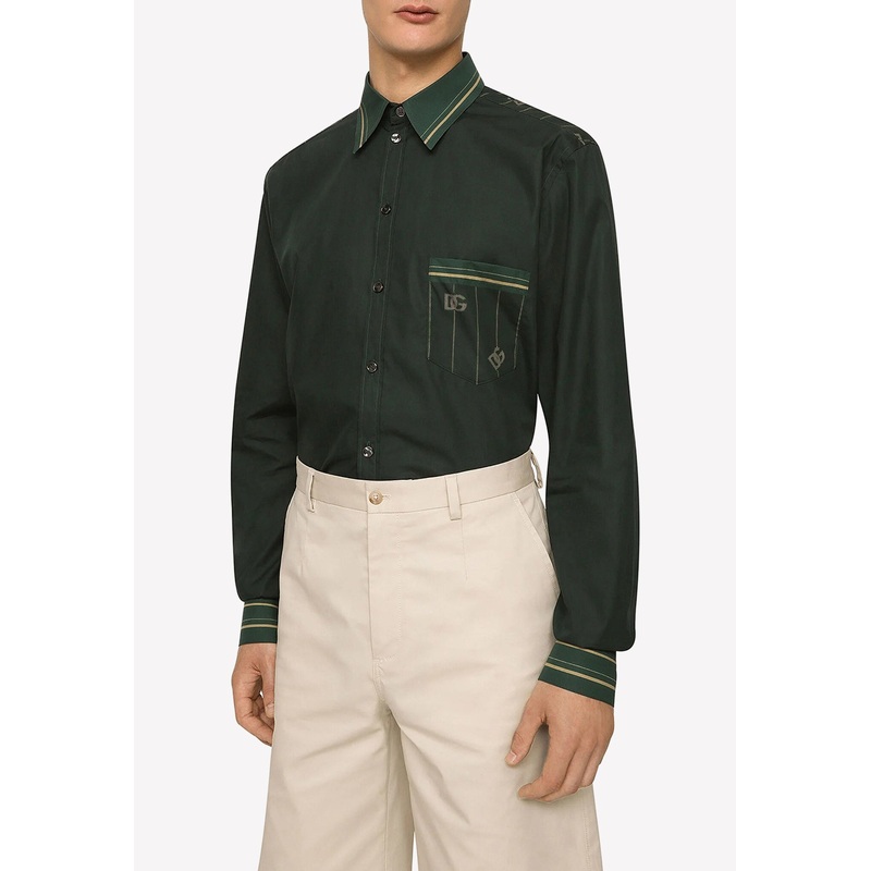 Striped Long-Sleeved Shirt with DG Logo