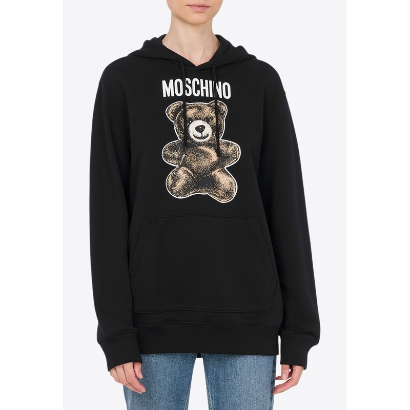 Teddy Bear Print Oversized Hoodie